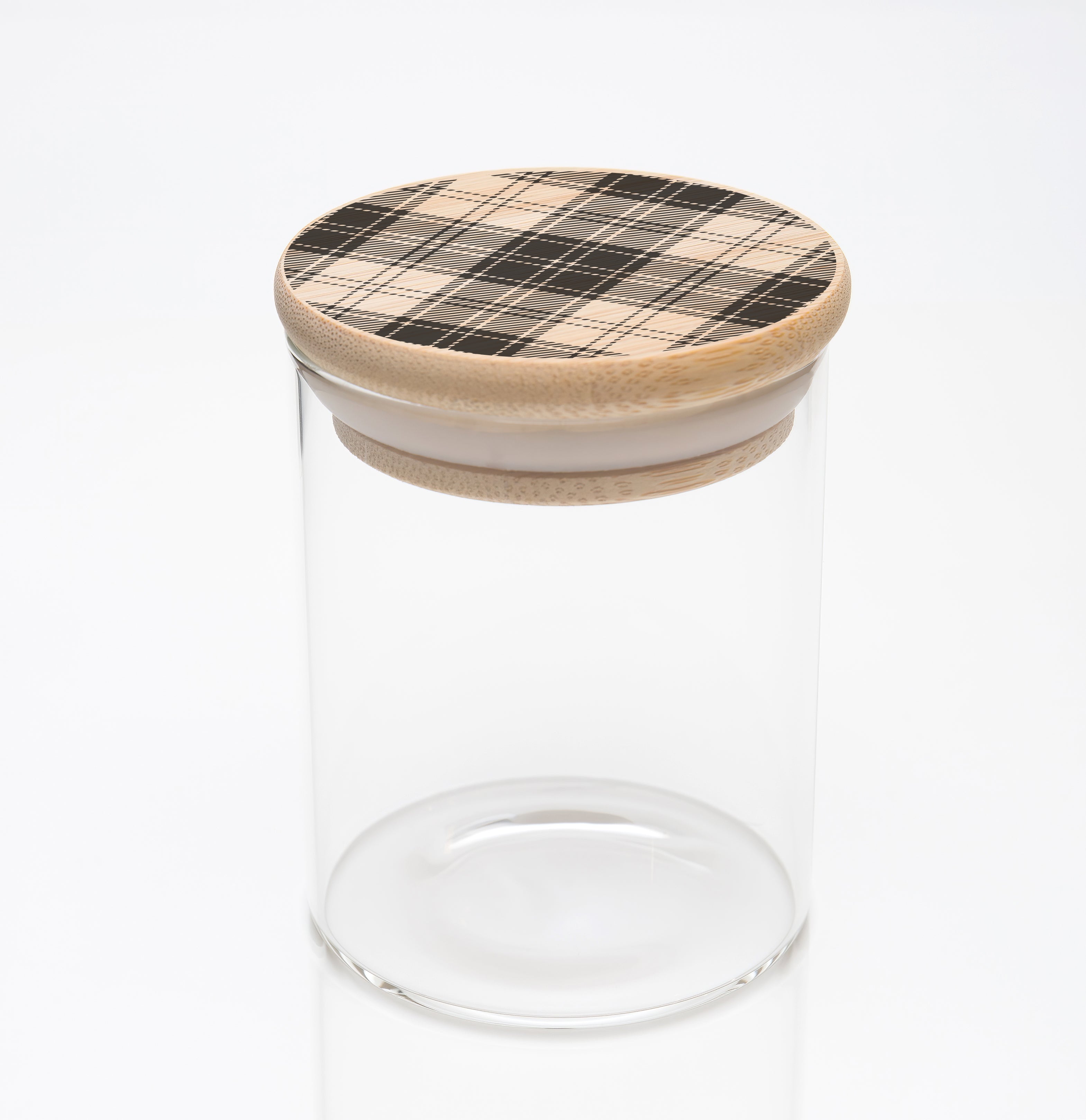 Plaid Pattern Design Stash Jar