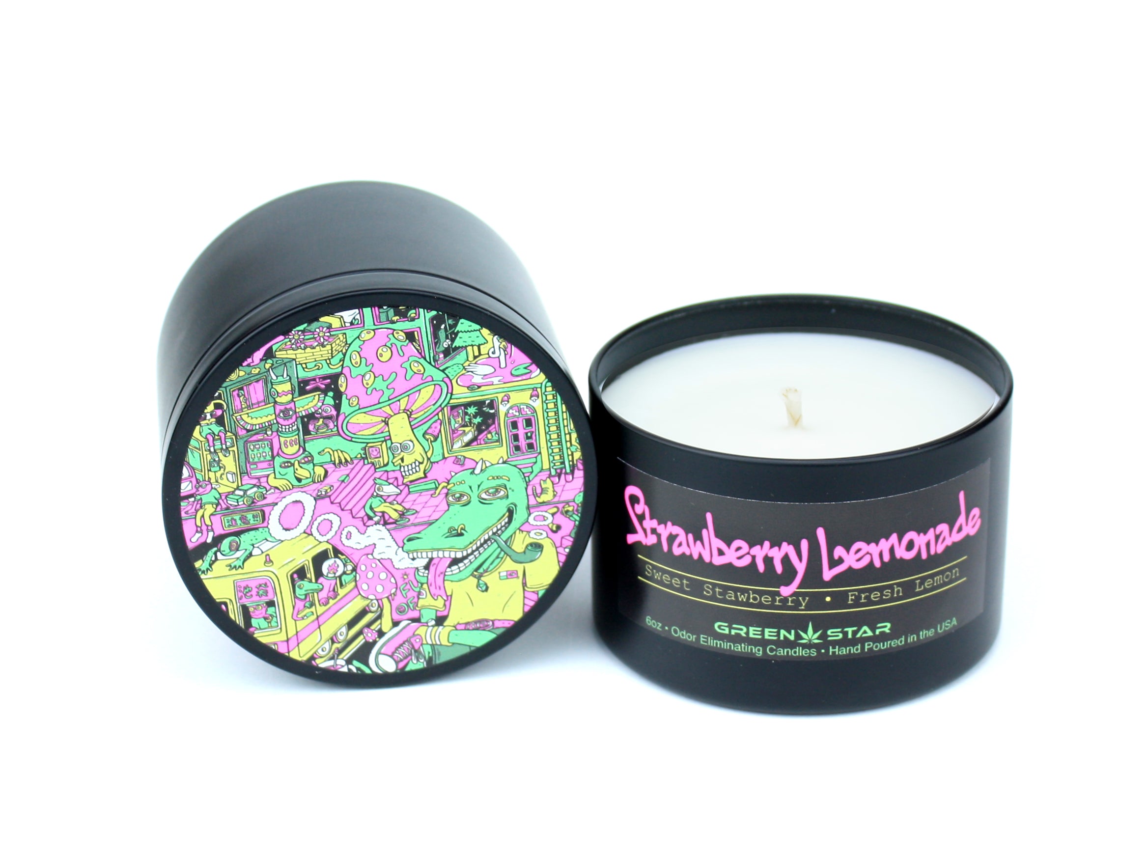 Strawberry Lemonade- 6oz Odor Eliminating Soy Candle - Made in the USA