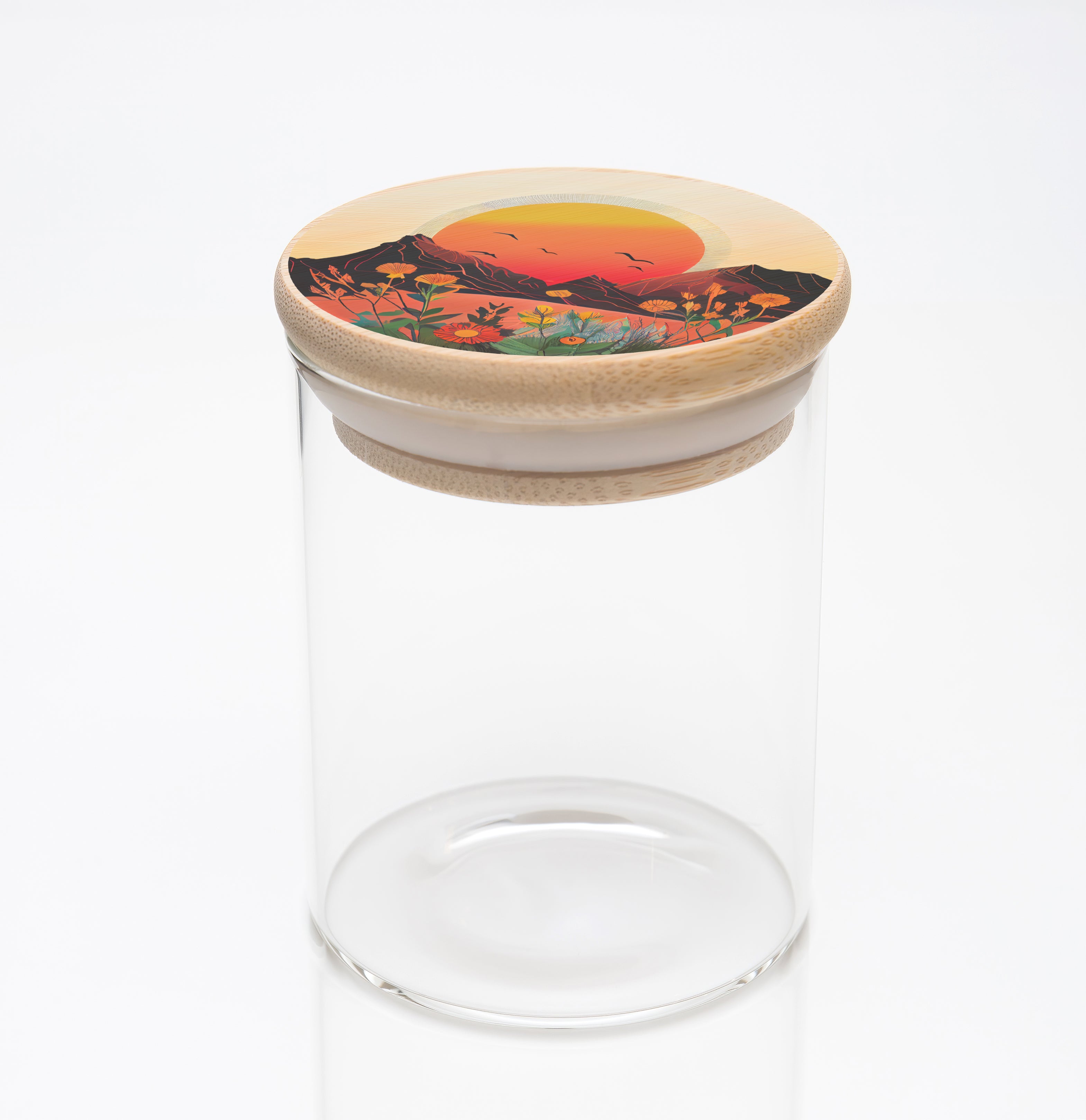 Sunset Spring Design Stash Jar