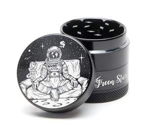 Open image in slideshow, 1.5&quot; (40mm) 4-Piece Grinder with Astronaut Chillin&#39; on the Moon Design
