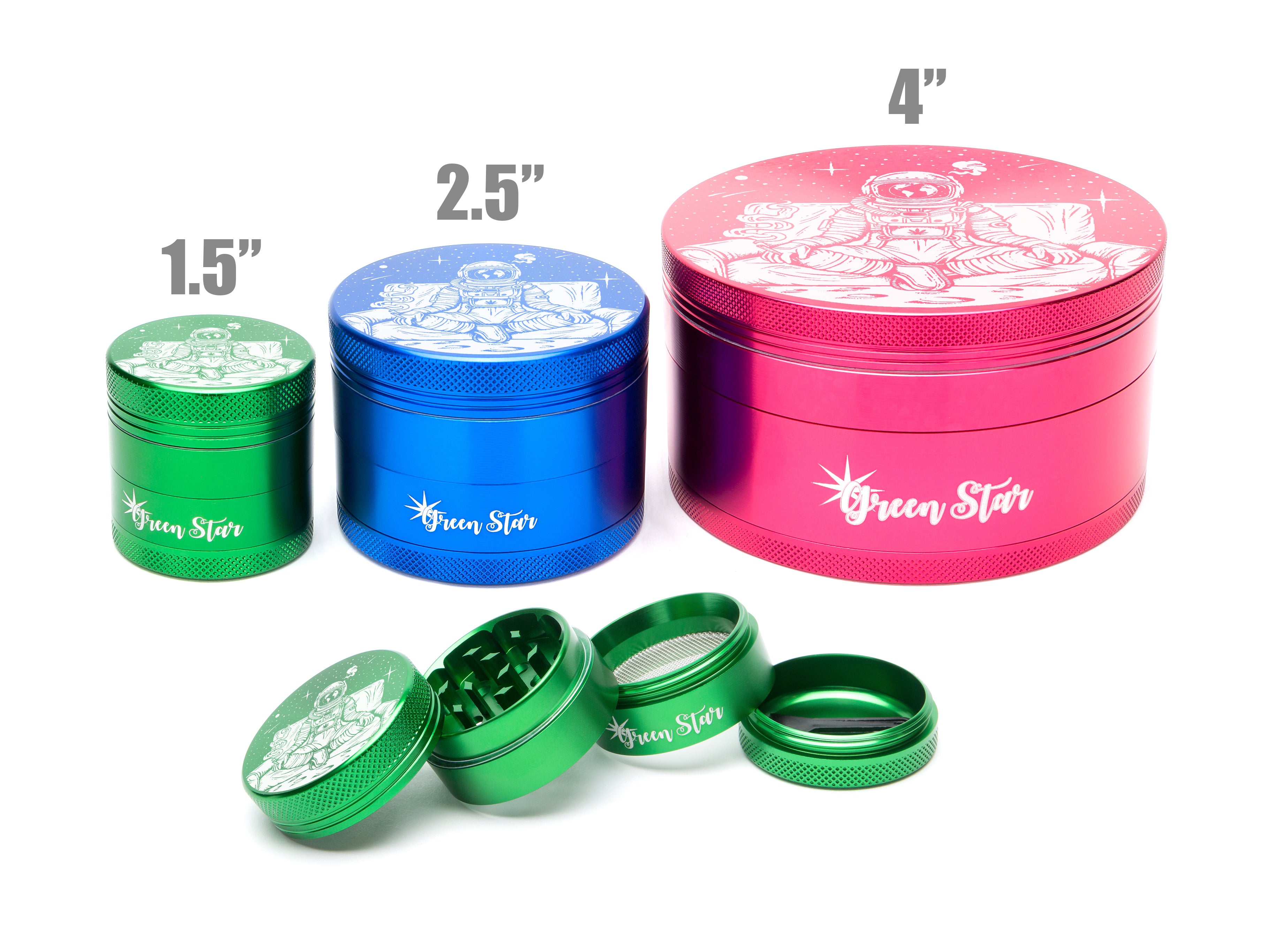 1.5" (40mm) 4-Piece Grinder with Astronaut Chillin' on the Moon Design