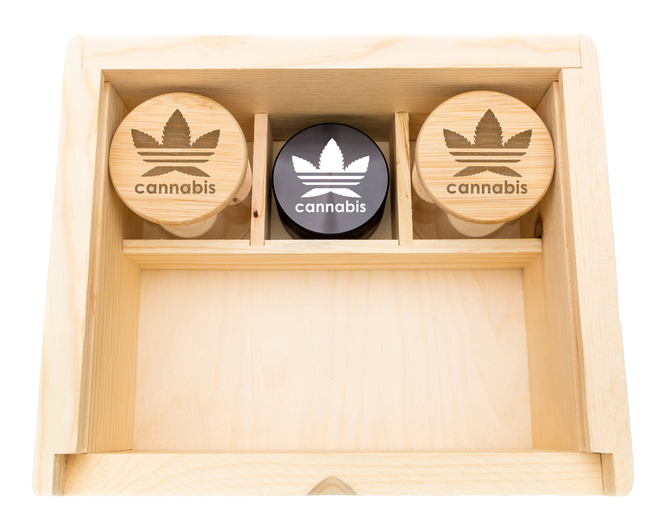 Stash Box Set with Cannabis Design