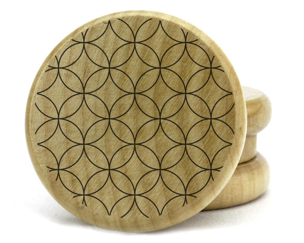 Circle Pattern Design on Wooden Grinder
