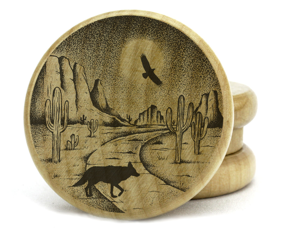 Desert Moon Design on Wooden Grinder