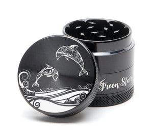 Open image in slideshow, 1.5&quot; (40mm) 4-Piece Grinder with Dolphins Design
