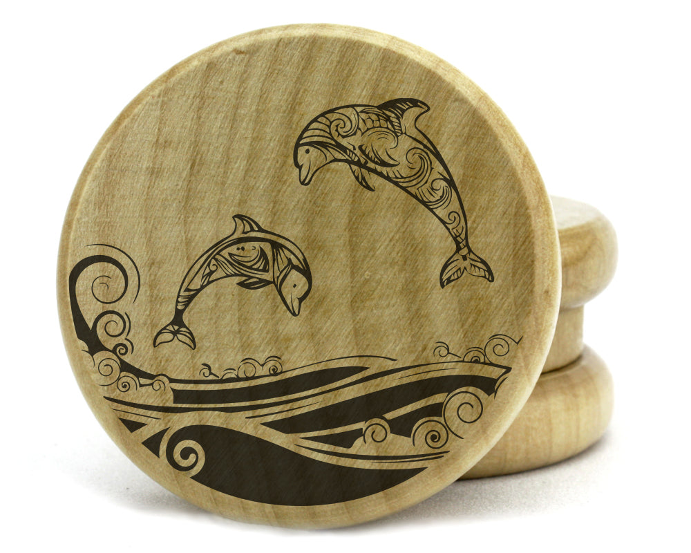 Dolphins Design on Wooden Grinder