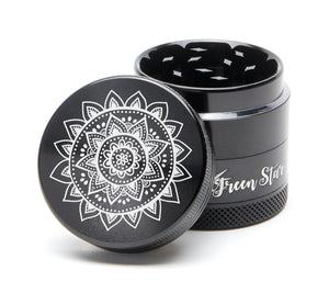 Open image in slideshow, 1.5&quot; (40mm) 4-Piece Grinder with Hand Drawn Mandala 01 Design

