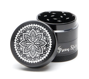 Open image in slideshow, 1.5&quot; (40mm) 4-Piece Grinder with Hand Drawn Mandala 02 Design
