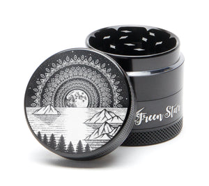 Open image in slideshow, 1.5&quot; (40mm) 4-Piece Grinder with Mountain Mandala Design
