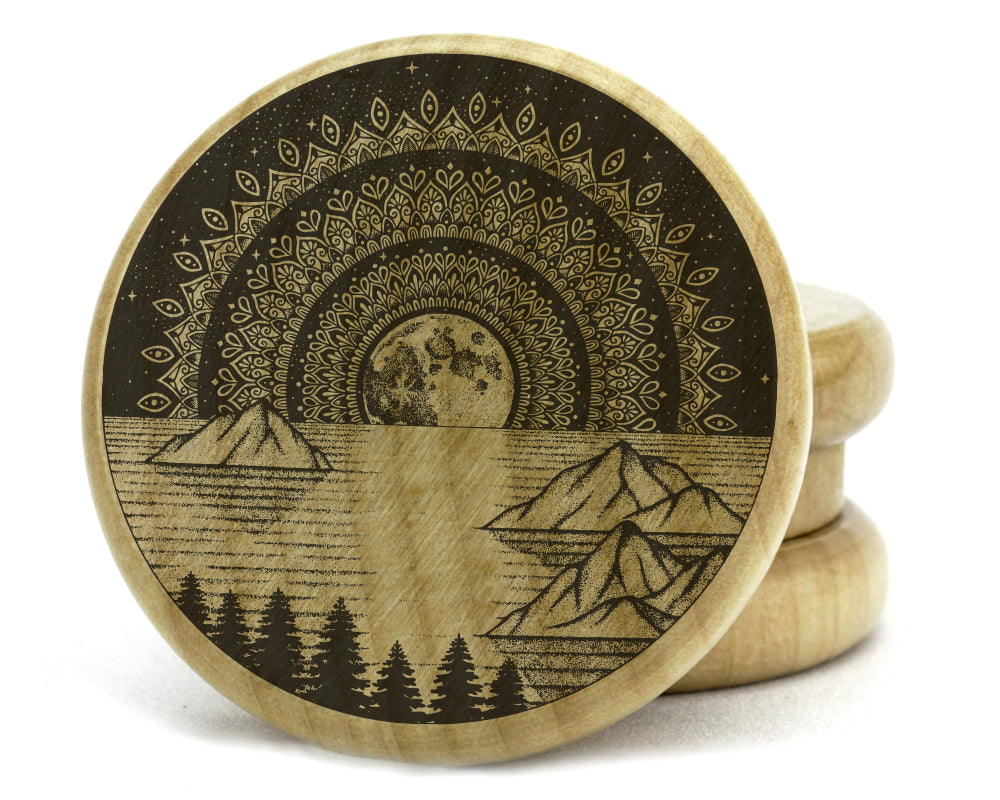 Mountain Mandala Wooden Grinder