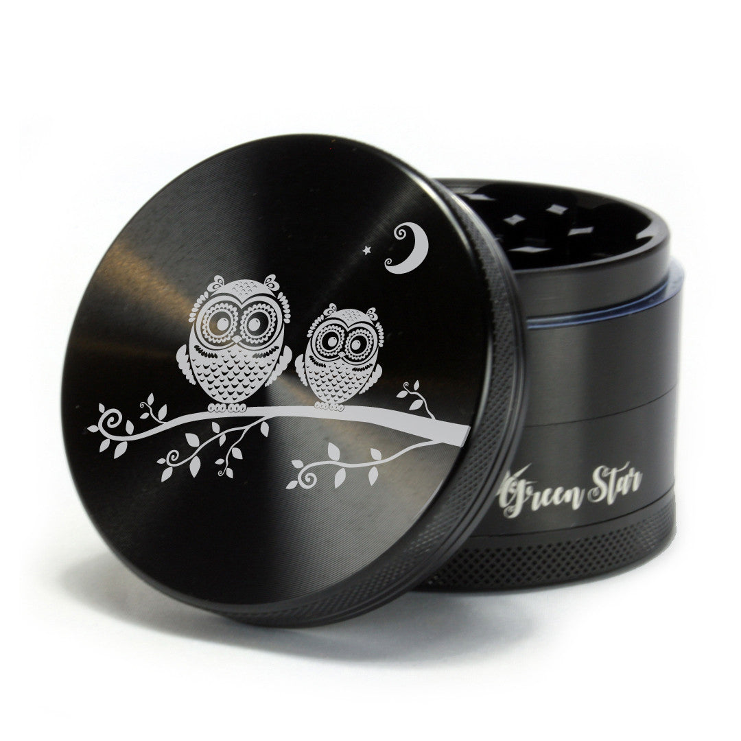 Owl (double) on 2.5" 4-Piece Herb Grinder