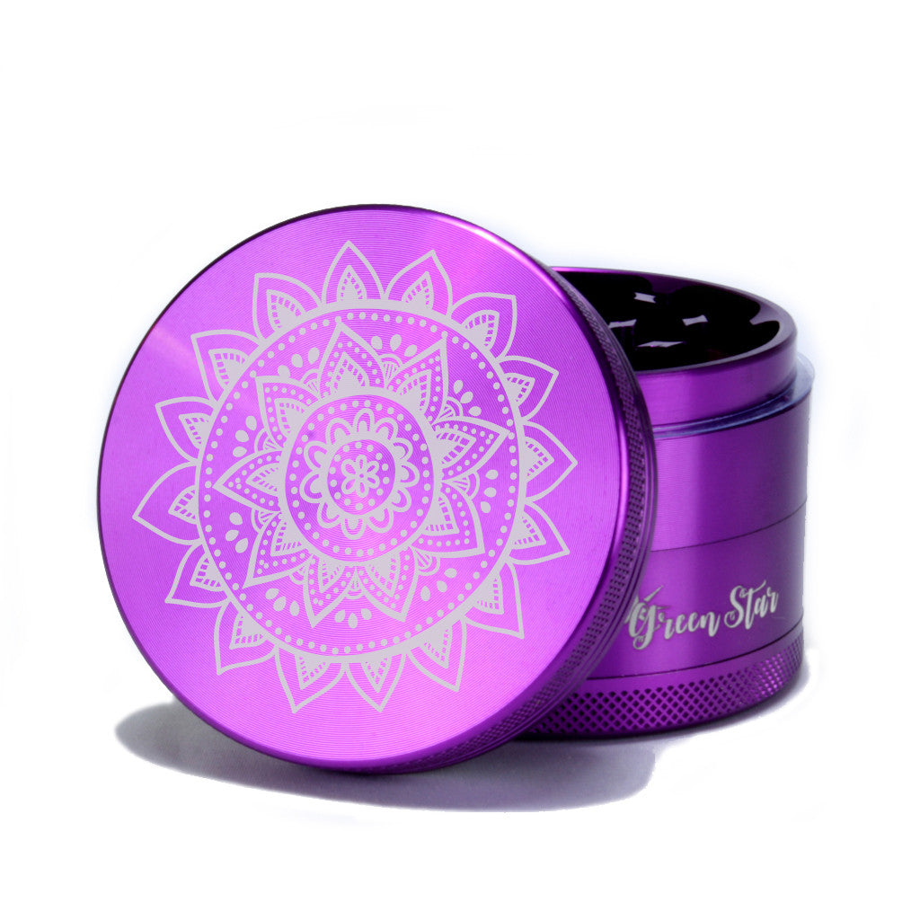 Hand Drawn Mandala Design on 2.5" 4-Piece Herb Grinder