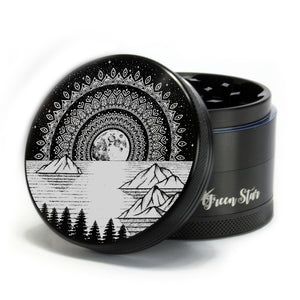 Open image in slideshow, Mountain Mandala Design on 2.5&quot; 4-Piece Herb Grinder

