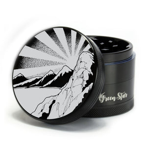 Open image in slideshow, Rising Sun Mountain Design on 2.5&quot; 4-Piece Herb Grinder
